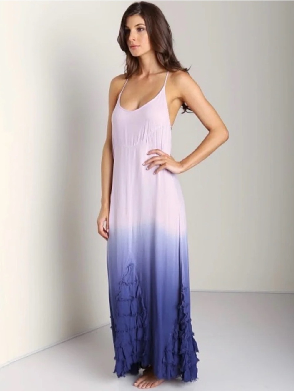 Free People Hazy Days Maxi Slip Dress Ombré NWT Size XS
